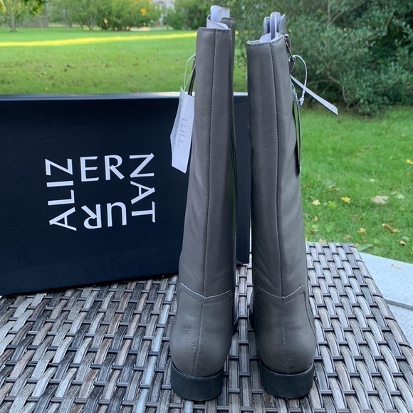 Naturalizer gael dark grey wide calf leather boots - Picture 6 of 16